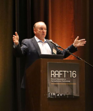 Mark Warner delivering the RAFT keynote